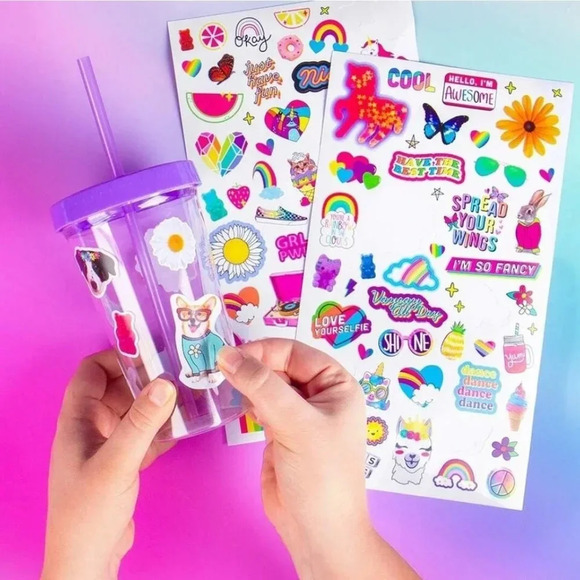 New Fashion Angels Fresh Vibes DIY Sticker Tumbler BPA Free Oops a Daisy - Picture 4 of 10